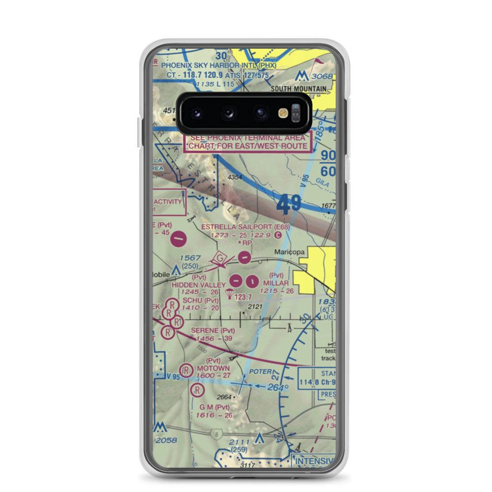 Estrella Sailport Gliderport (E68) VFR Sectional Samsung Case Samsung Galaxy S10 model shown