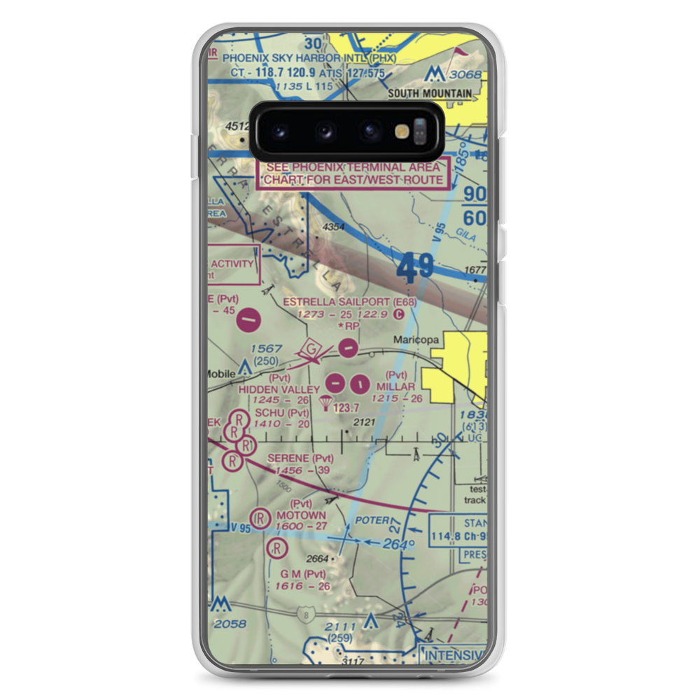 Estrella Sailport Gliderport (E68) VFR Sectional Samsung Case Samsung Galaxy S10+ model shown