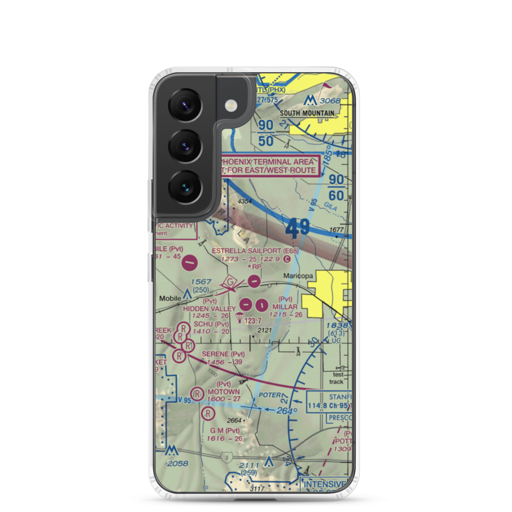 Estrella Sailport Gliderport (E68) VFR Sectional Samsung Case Samsung Galaxy S22 model shown