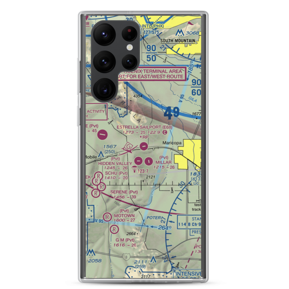 Estrella Sailport Gliderport (E68) VFR Sectional Samsung Case Samsung Galaxy S22 Ultra model shown