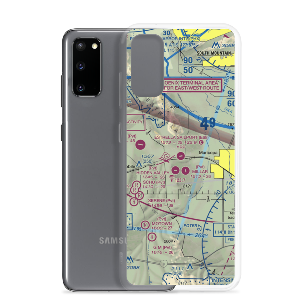 Estrella Sailport Gliderport (E68) VFR Sectional Samsung Case Samsung Galaxy S20 model shown