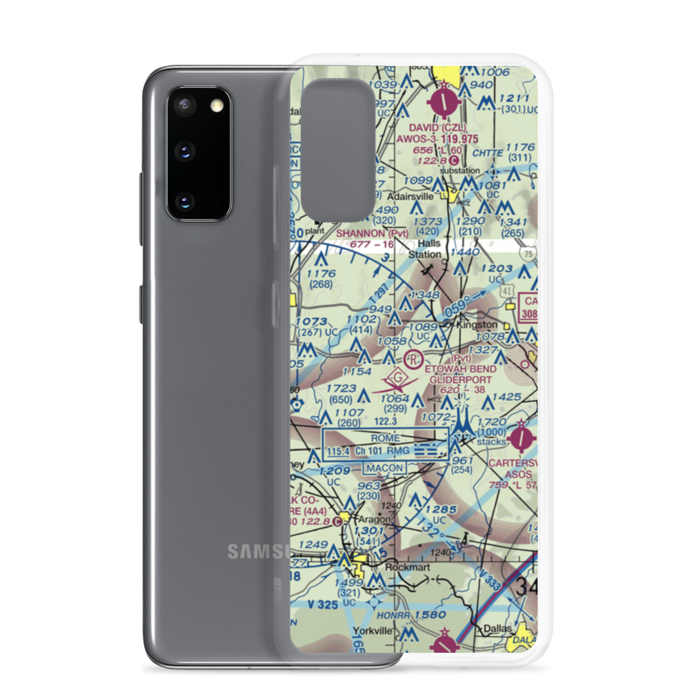 Etowah Bend Gliderport (8GA7) VFR Sectional Samsung Case Samsung Galaxy S20 model shown