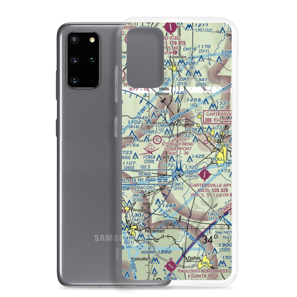 Etowah Fields Airport (02GE) VFR Sectional Samsung Case Samsung Galaxy S20 Plus model shown