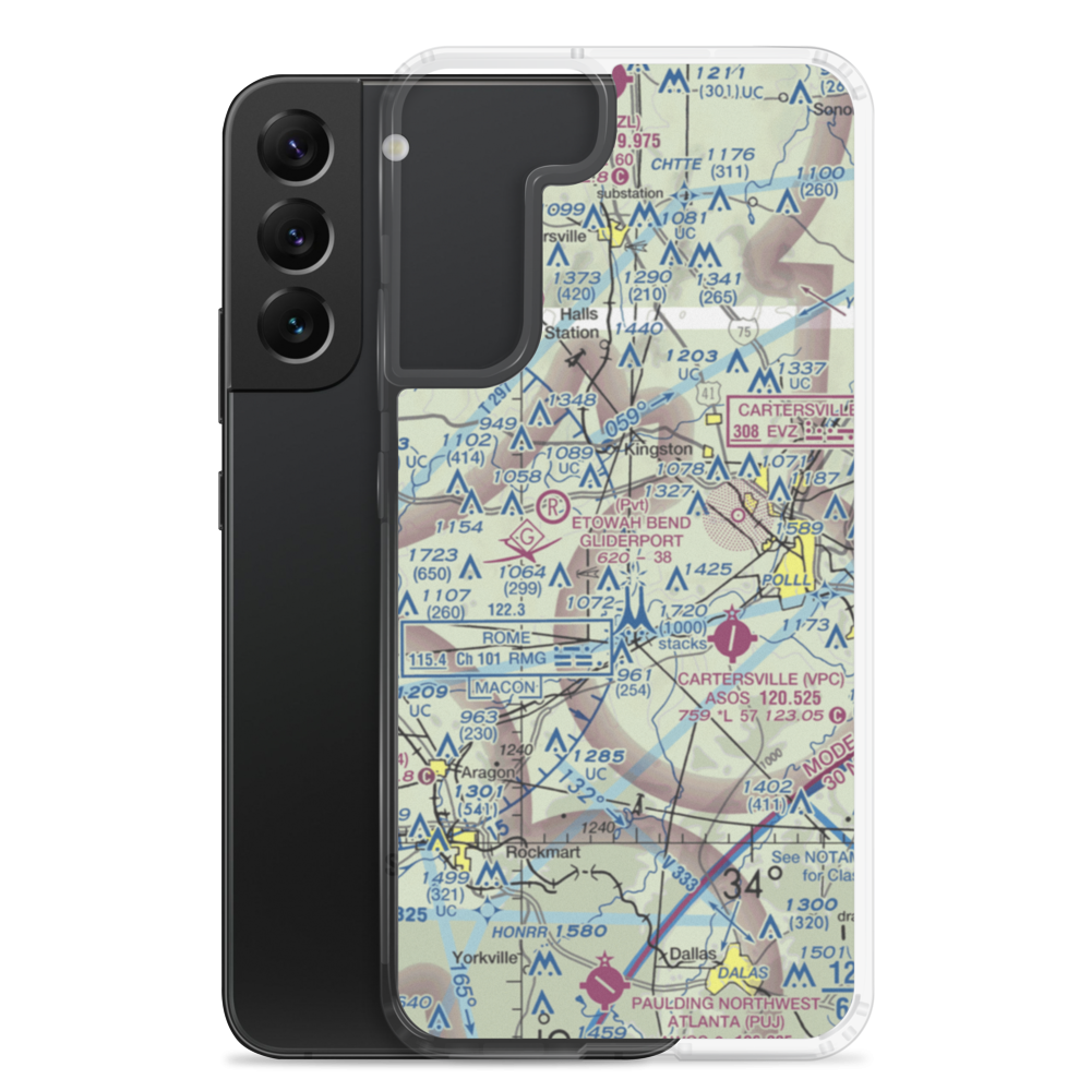 Etowah Fields Airport (02GE) VFR Sectional Samsung Case Samsung Galaxy S22 Plus model shown