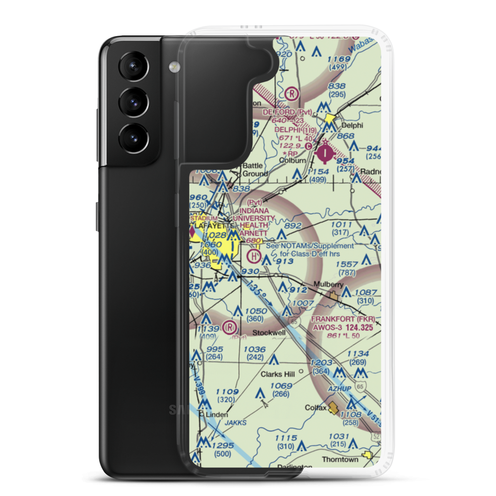 Etter Airport (II19) VFR Sectional Samsung Case Samsung Galaxy S21 Plus model shown