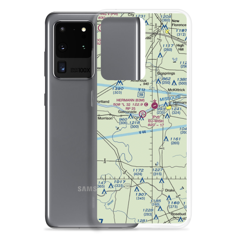 Eu-Wish Airport (MU68) VFR Sectional Samsung Case Samsung Galaxy S20 Ultra model shown