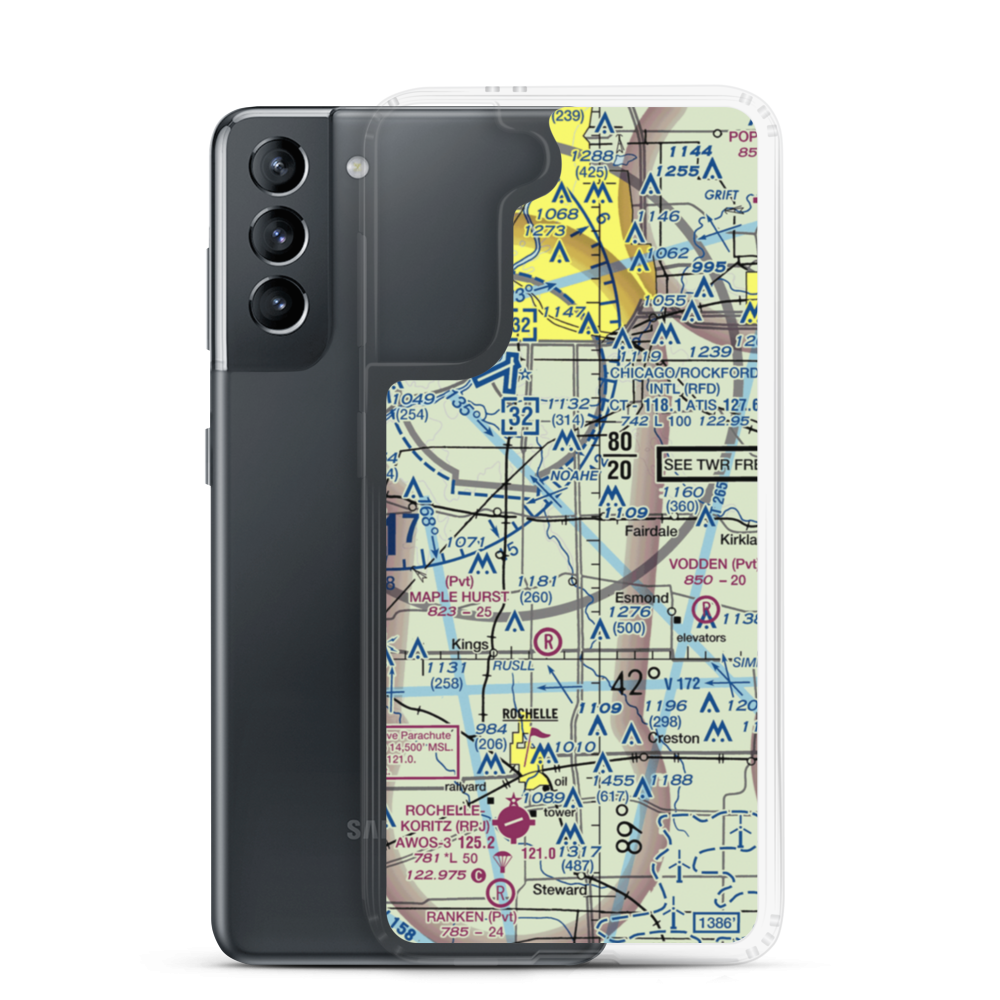 Eudy Airport (IS40) VFR Sectional Samsung Case Samsung Galaxy S21 model shown