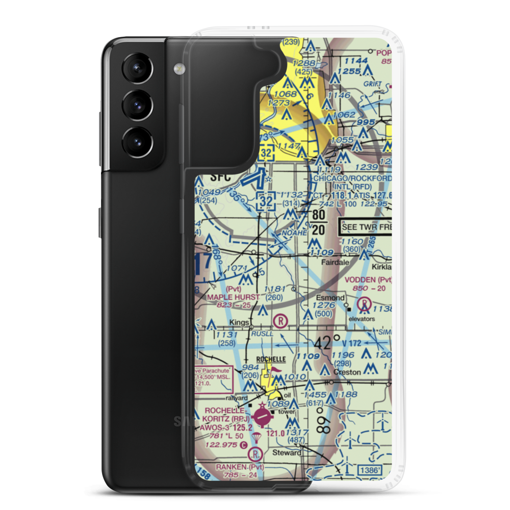 Eudy Airport (IS40) VFR Sectional Samsung Case Samsung Galaxy S21 Plus model shown