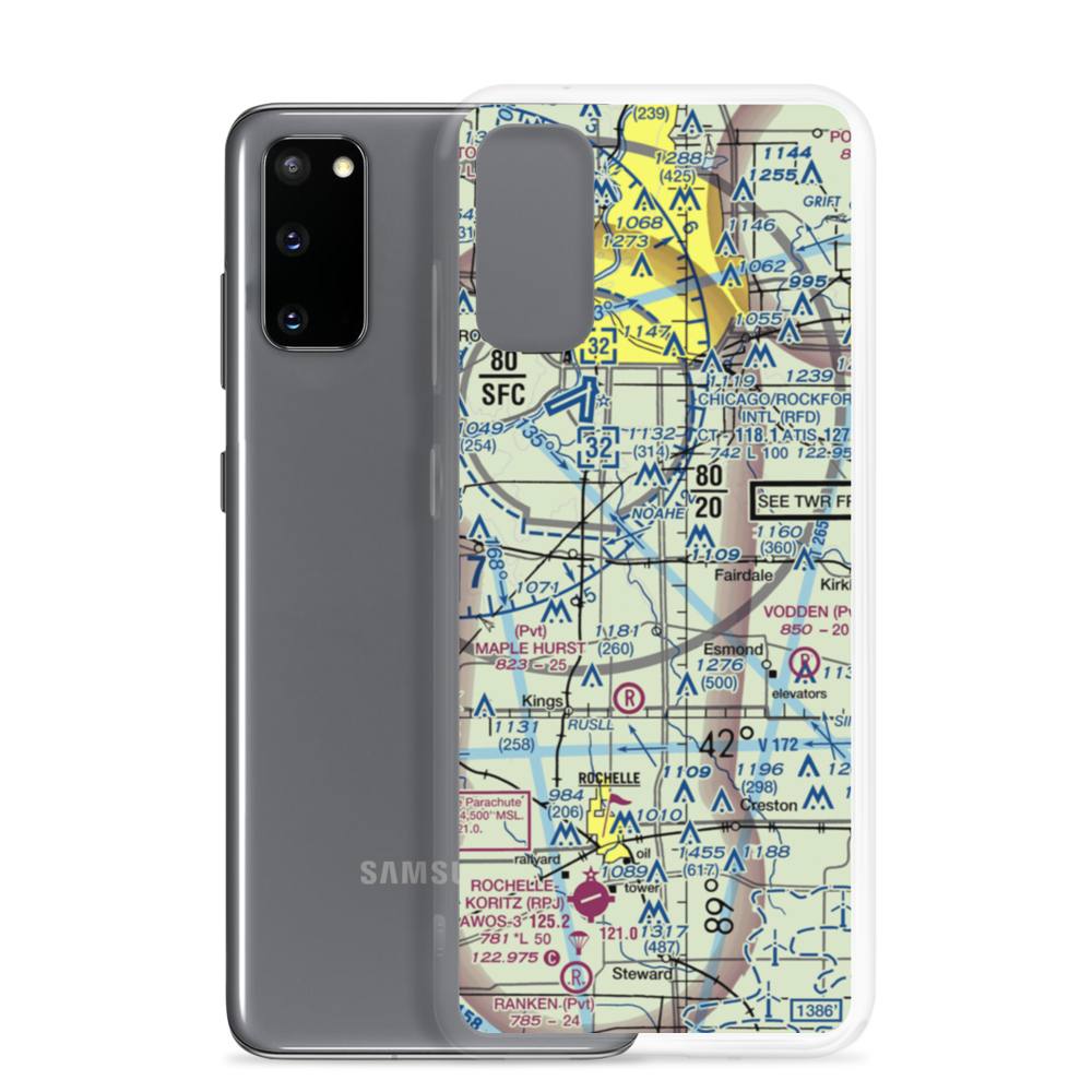 Eudy Airport (IS40) VFR Sectional Samsung Case Samsung Galaxy S20 model shown
