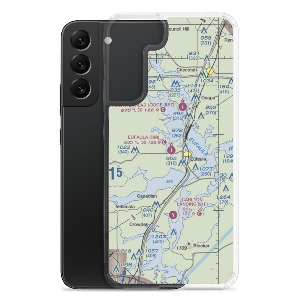 Eufaula Municipal Airport (F08) VFR Sectional Samsung Case Samsung Galaxy S22 Plus model shown