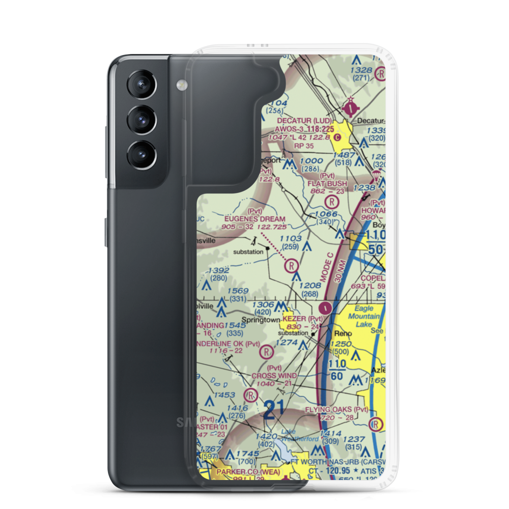 Eugene's Dream Airport (6XS7) VFR Sectional Samsung Case Samsung Galaxy S21 model shown