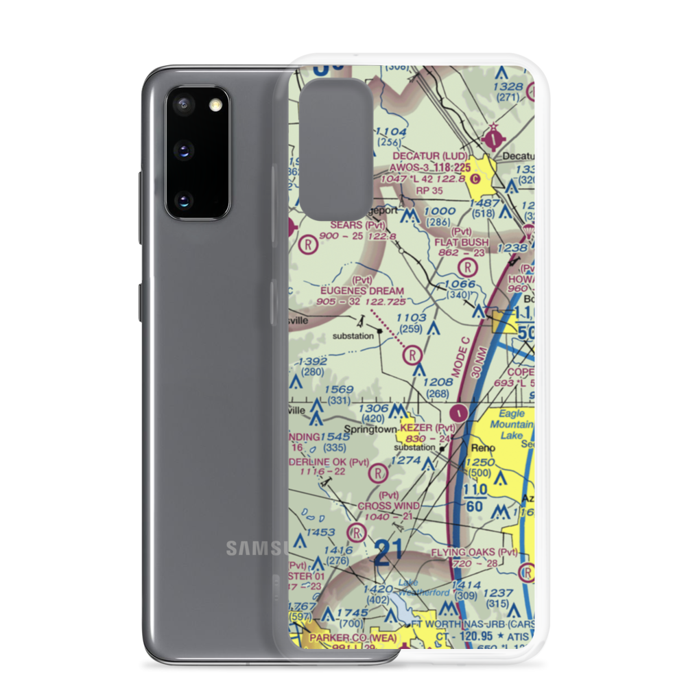 Eugene's Dream Airport (6XS7) VFR Sectional Samsung Case Samsung Galaxy S20 model shown