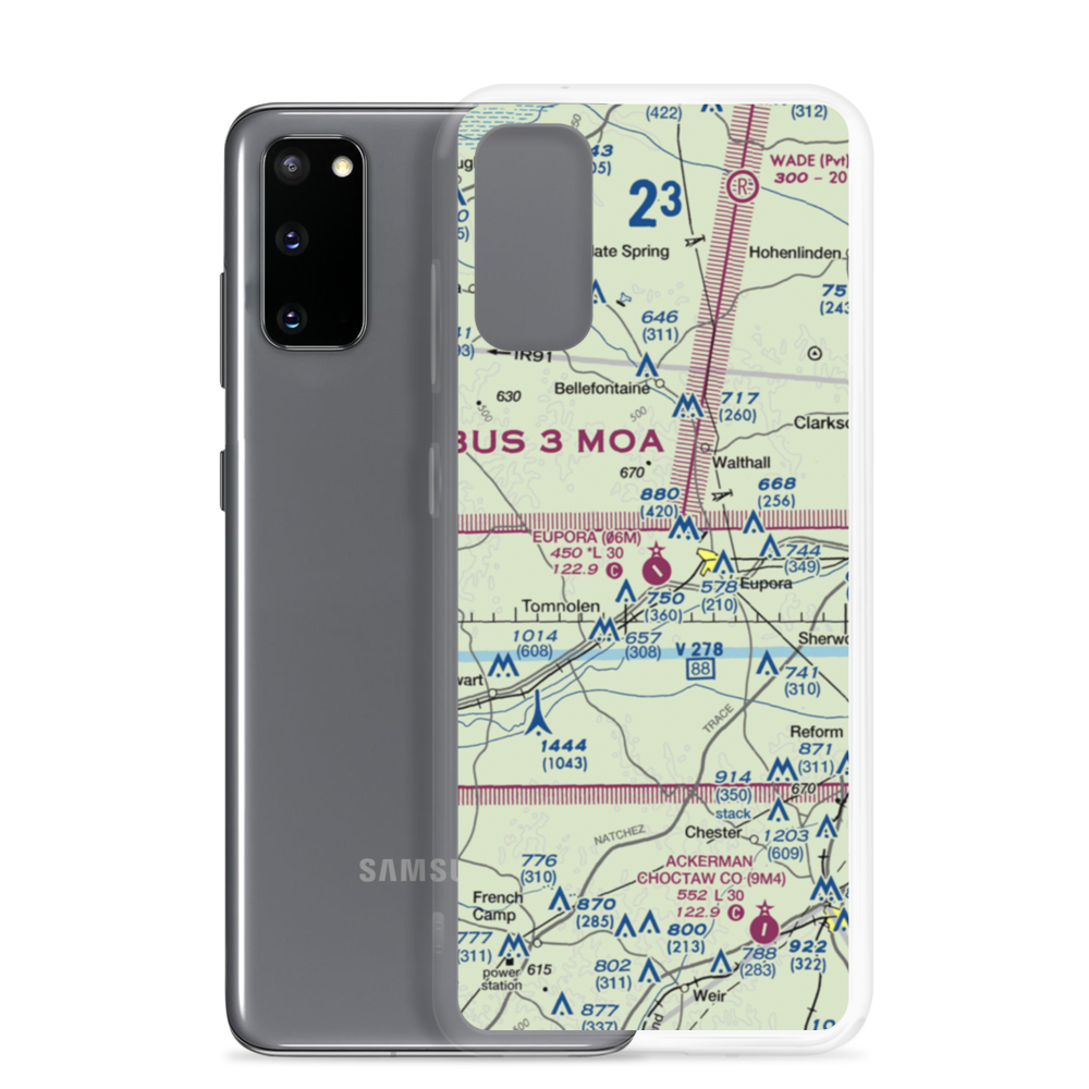 Eupora Airport (06M) VFR Sectional Samsung Case Samsung Galaxy S20 model shown