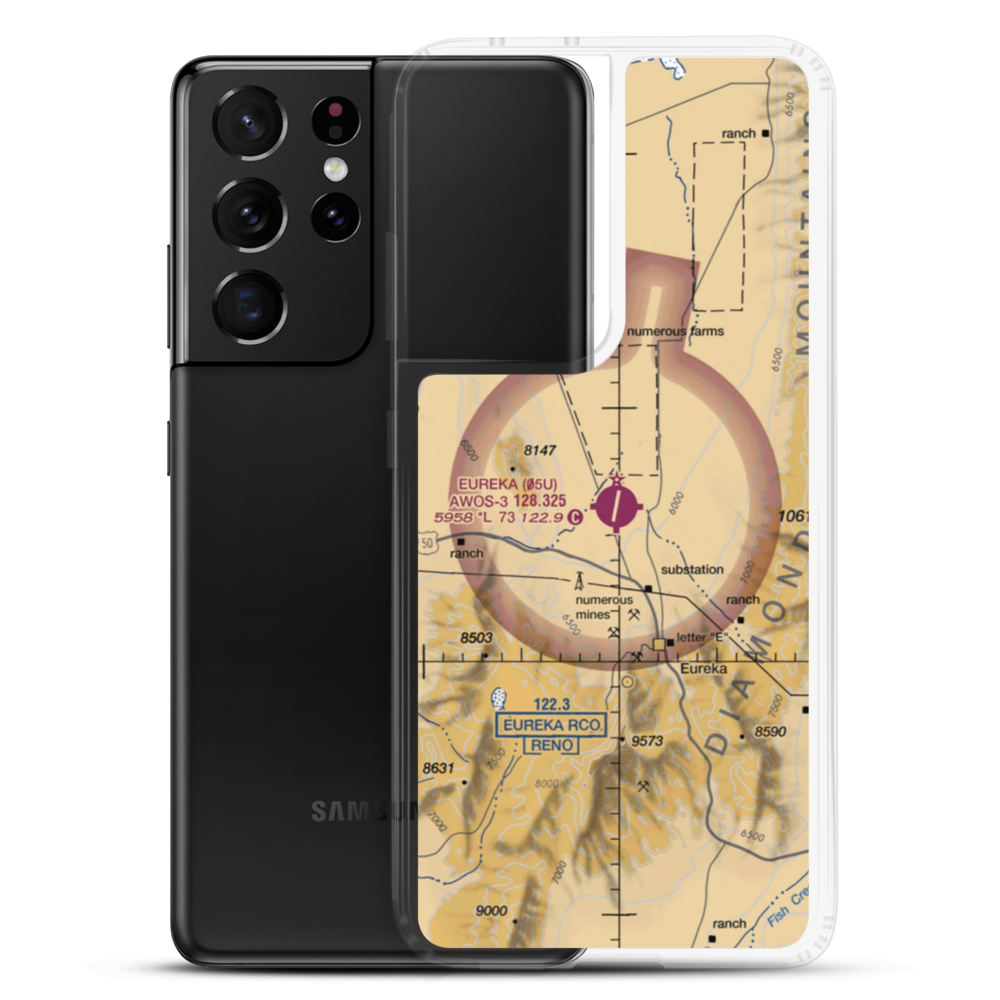 Eureka Airport (05U) VFR Sectional Samsung Case Samsung Galaxy S21 Ultra model shown