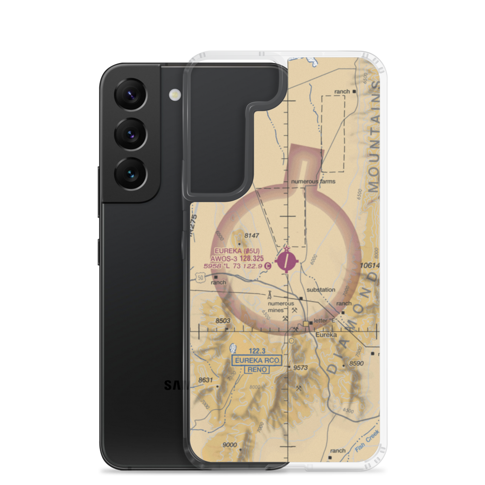 Eureka Airport (05U) VFR Sectional Samsung Case Samsung Galaxy S22 model shown