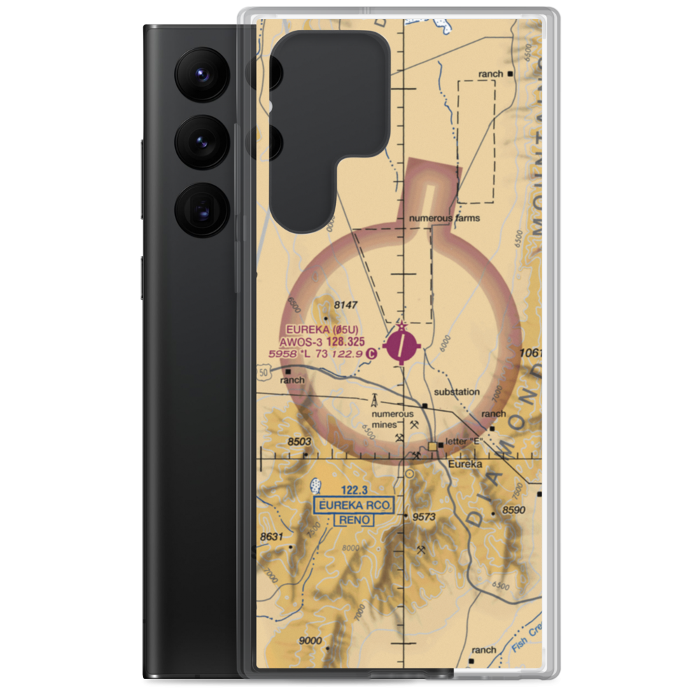 Eureka Airport (05U) VFR Sectional Samsung Case Samsung Galaxy S22 Ultra model shown