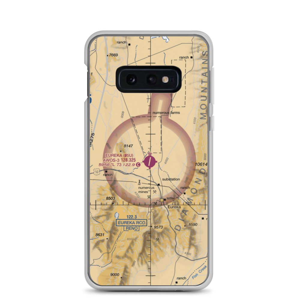 Eureka Airport (05U) VFR Sectional Samsung Case Samsung Galaxy S10e model shown