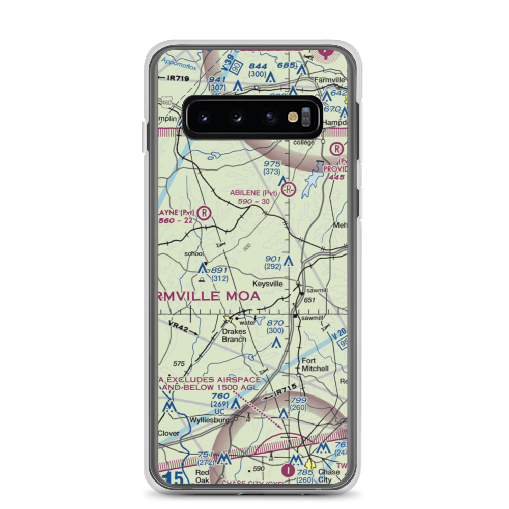 Eureka Airport (VG01) VFR Sectional Samsung Case Samsung Galaxy S10 model shown