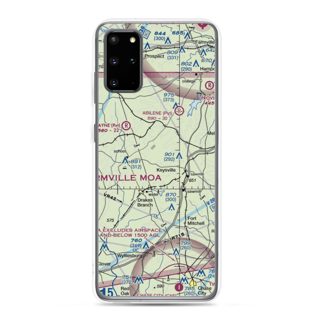 Eureka Airport (VG01) VFR Sectional Samsung Case Samsung Galaxy S20 Plus model shown