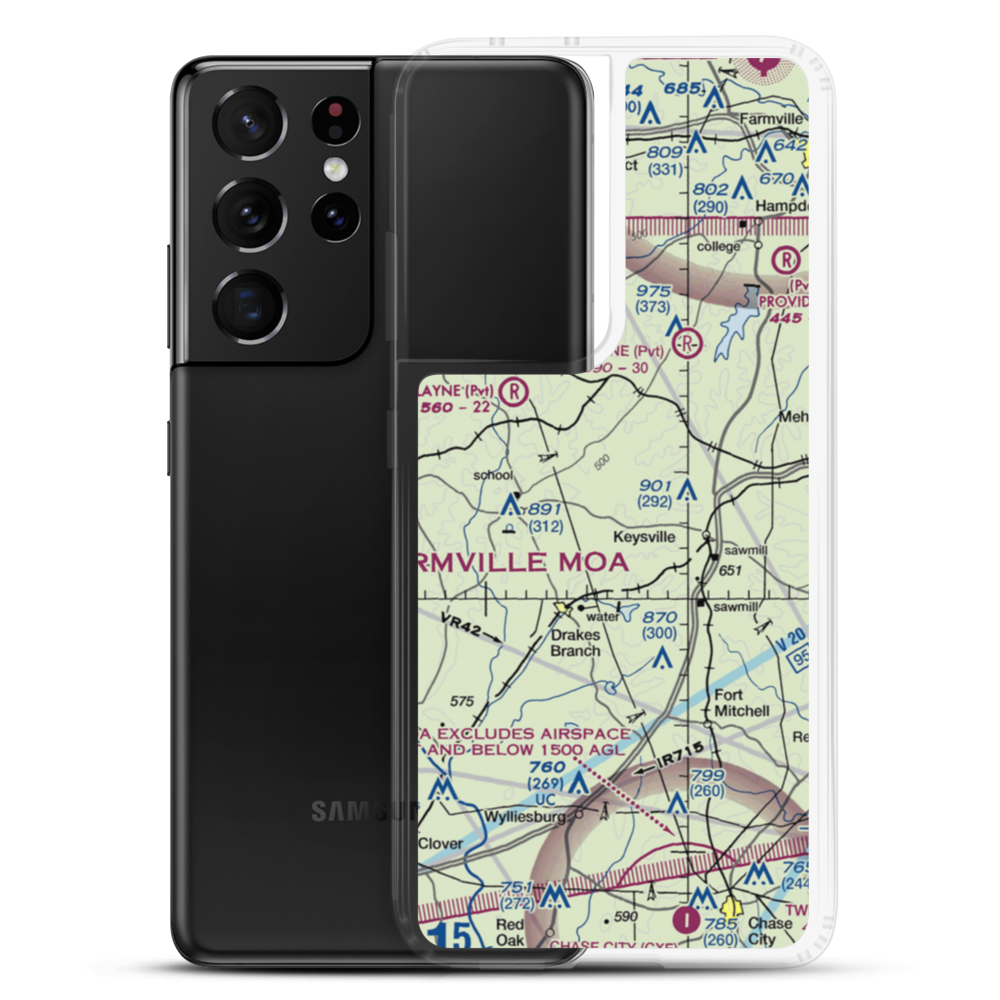 Eureka Airport (VG01) VFR Sectional Samsung Case Samsung Galaxy S21 Ultra model shown