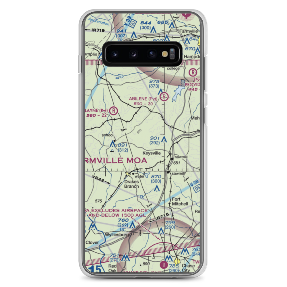 Eureka Airport (VG01) VFR Sectional Samsung Case Samsung Galaxy S10+ model shown