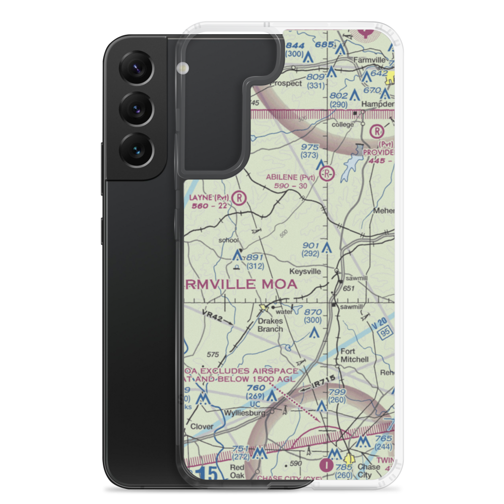 Eureka Airport (VG01) VFR Sectional Samsung Case Samsung Galaxy S22 Plus model shown