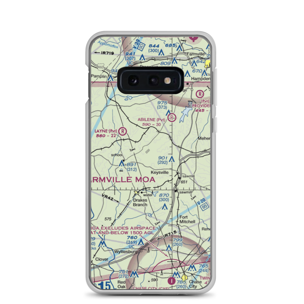 Eureka Airport (VG01) VFR Sectional Samsung Case Samsung Galaxy S10e model shown