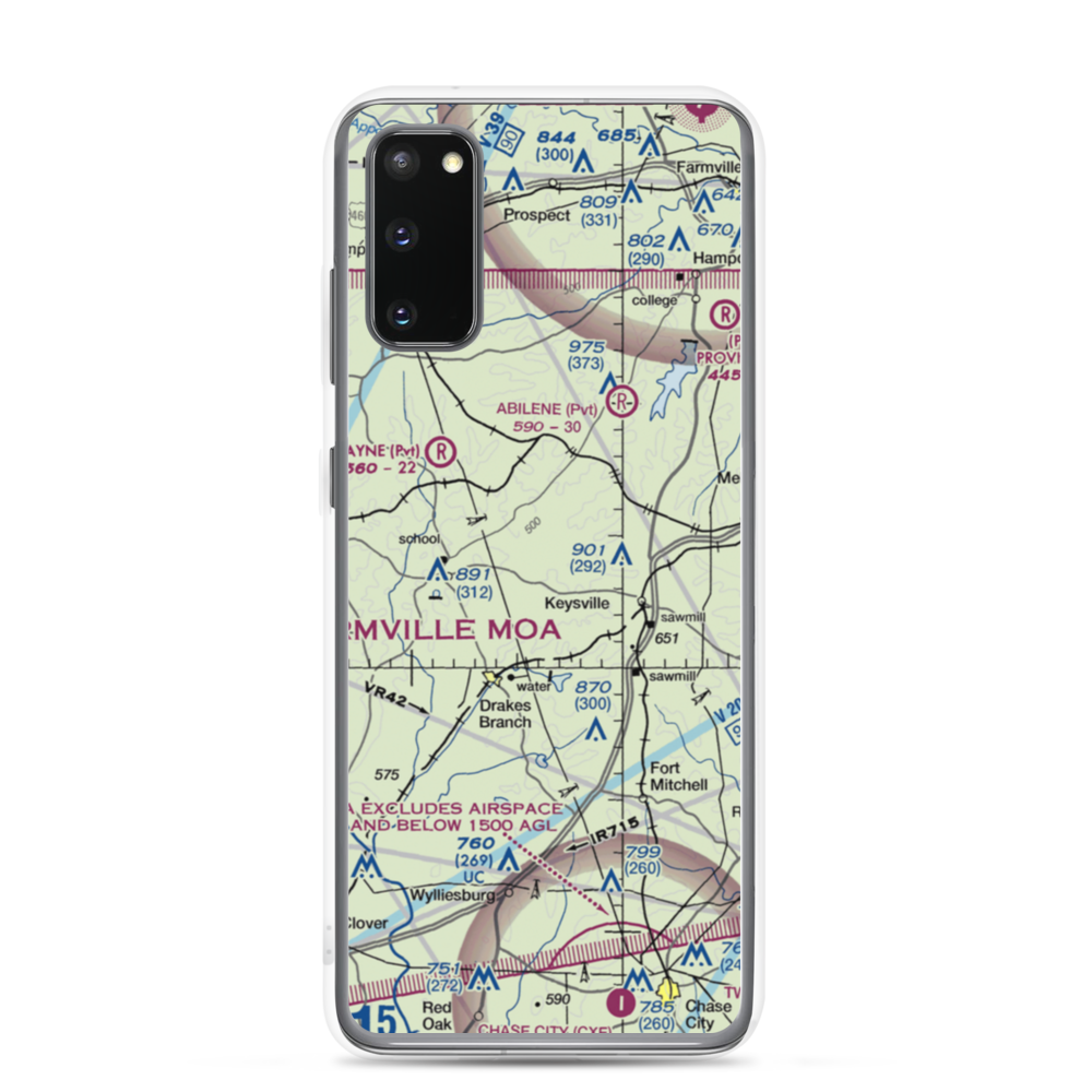 Eureka Airport (VG01) VFR Sectional Samsung Case Samsung Galaxy S20 model shown