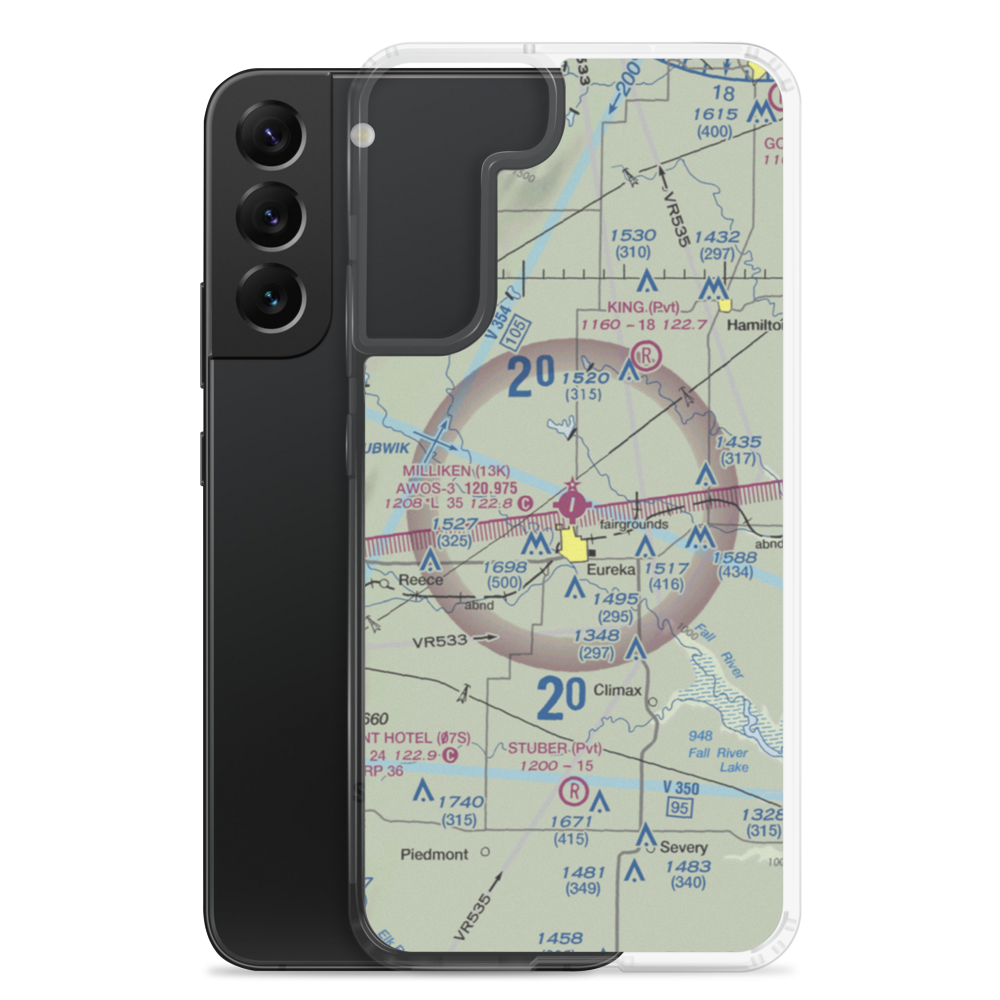 Eureka Municipal Airport (13K) VFR Sectional Samsung Case Samsung Galaxy S22 Plus model shown