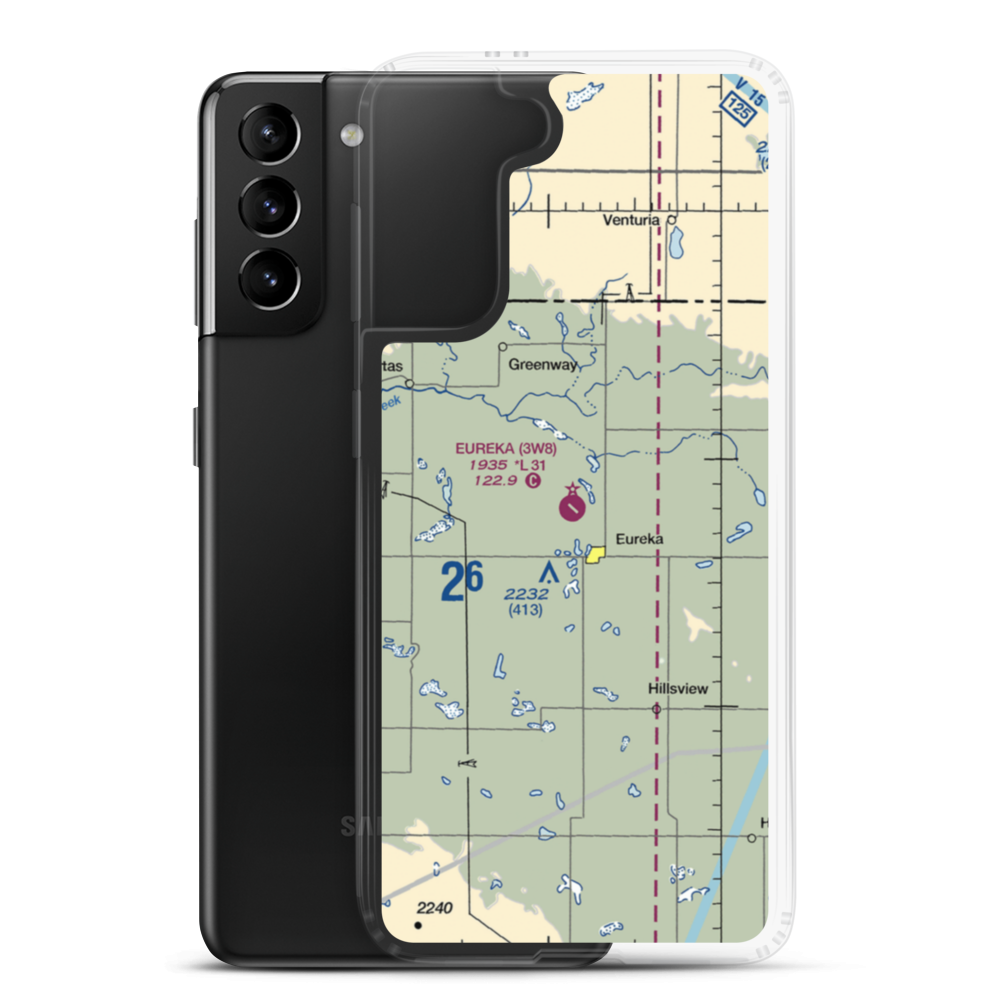 Eureka Municipal Airport (3W8) VFR Sectional Samsung Case Samsung Galaxy S21 Plus model shown