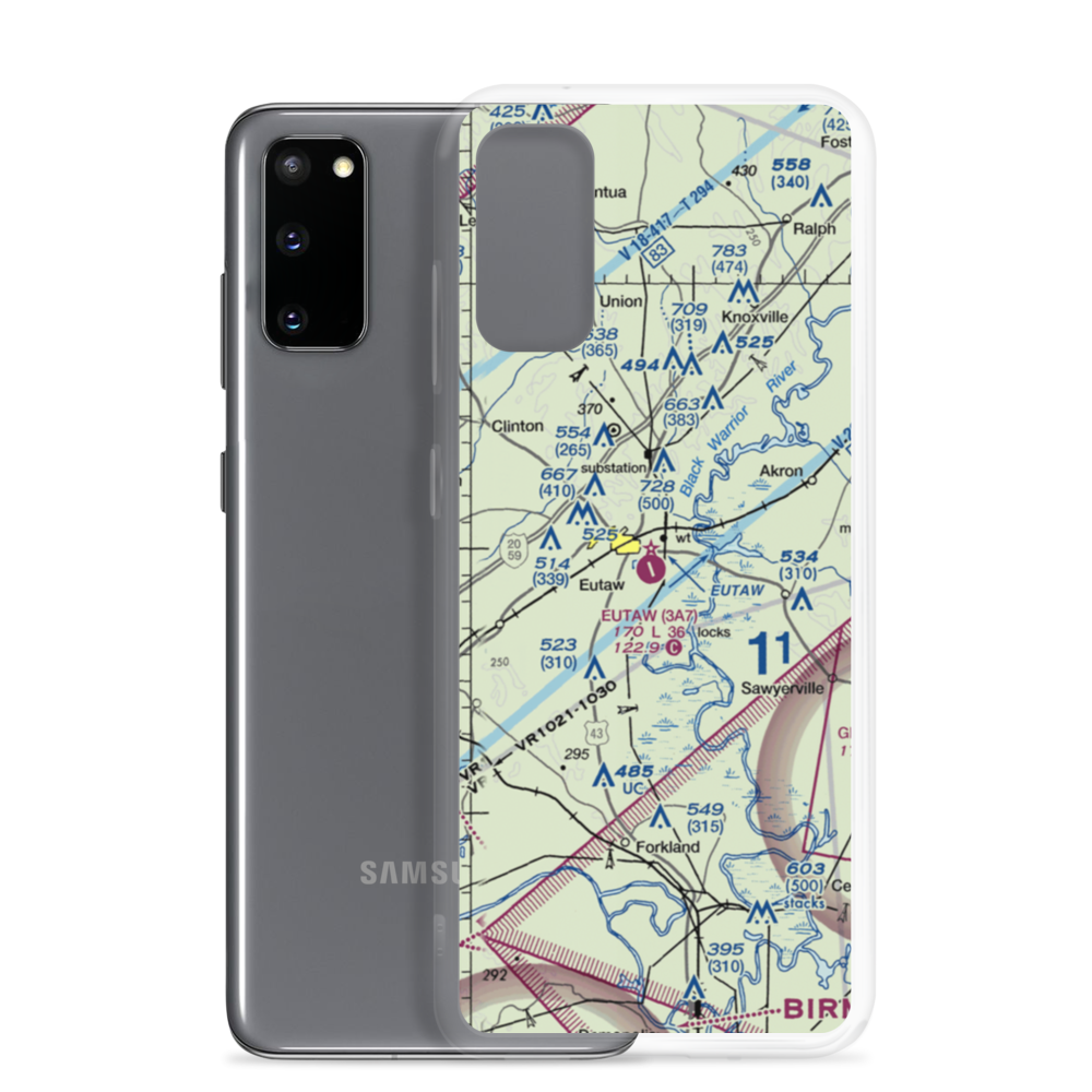 Eutaw Municipal Airport (3A7) VFR Sectional Samsung Case Samsung Galaxy S20 model shown