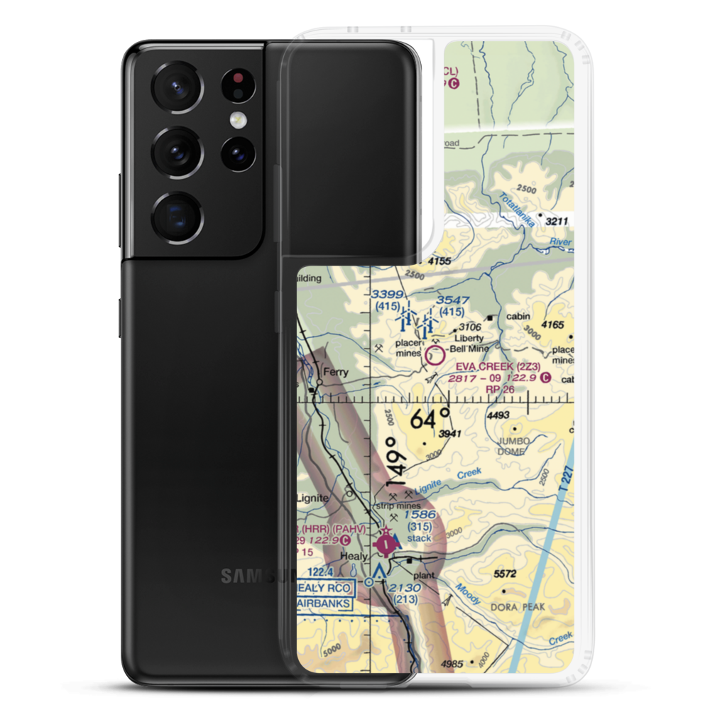 Eva Creek Airport (2Z3) VFR Sectional Samsung Case Samsung Galaxy S21 Ultra model shown