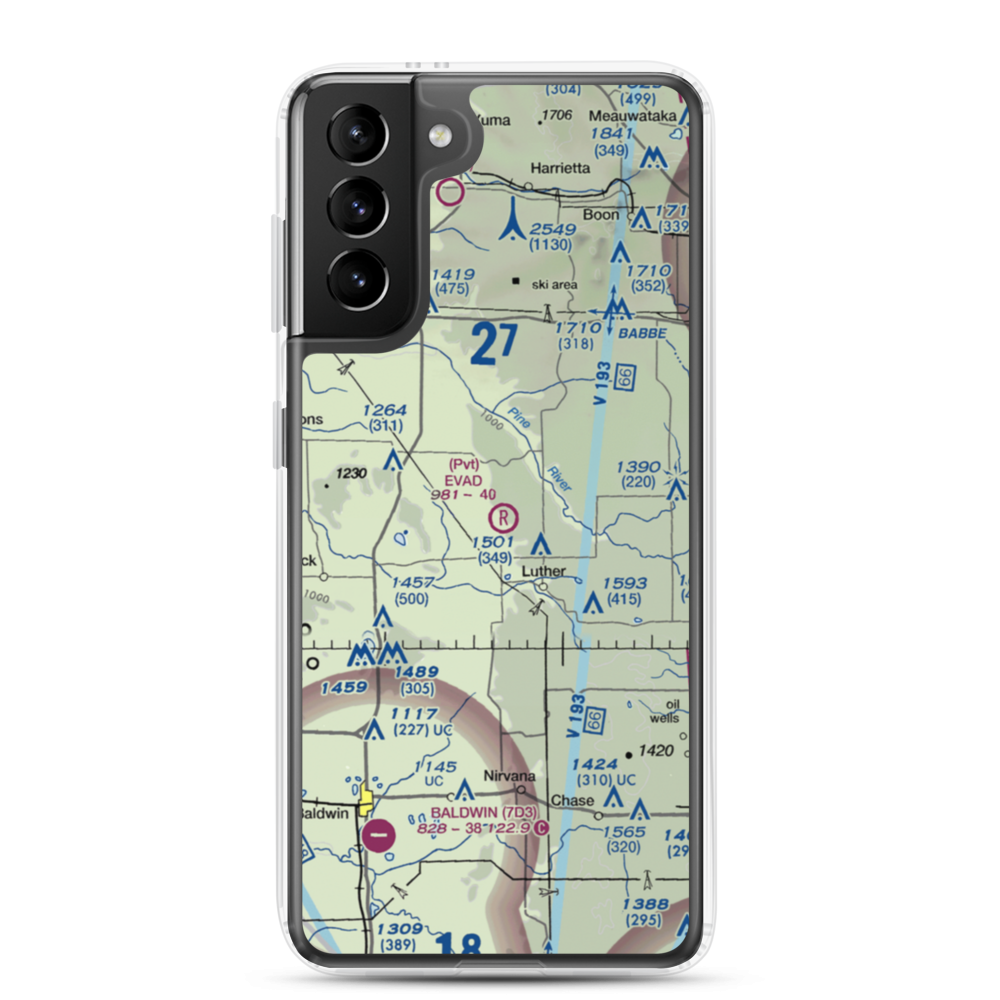 Evad Enterprises LLC Airport (95MI) VFR Sectional Samsung Case Samsung Galaxy S21 Plus model shown
