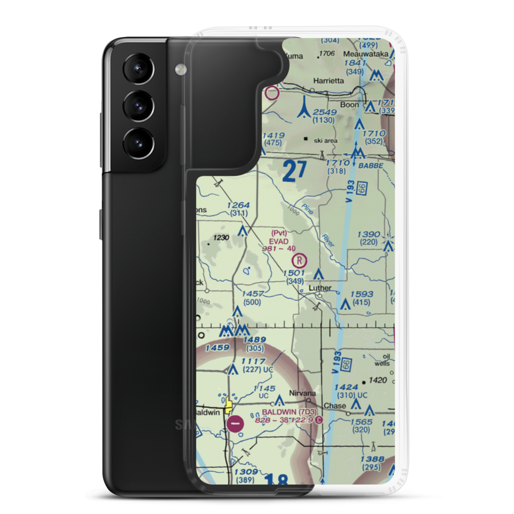 Evad Enterprises LLC Airport (95MI) VFR Sectional Samsung Case Samsung Galaxy S21 Plus model shown