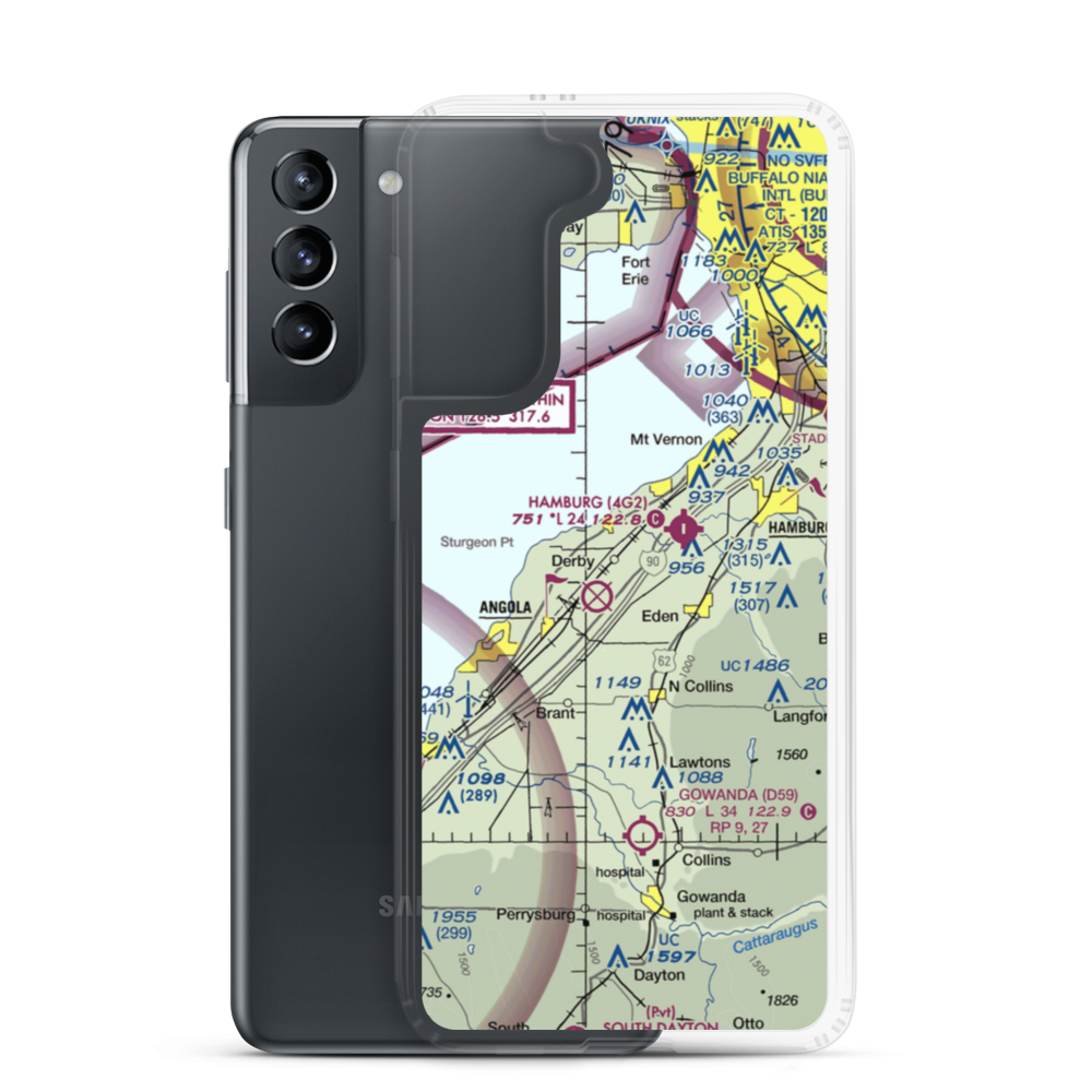 Evans Airways Airport (4NK3) VFR Sectional Samsung Case Samsung Galaxy S21 model shown