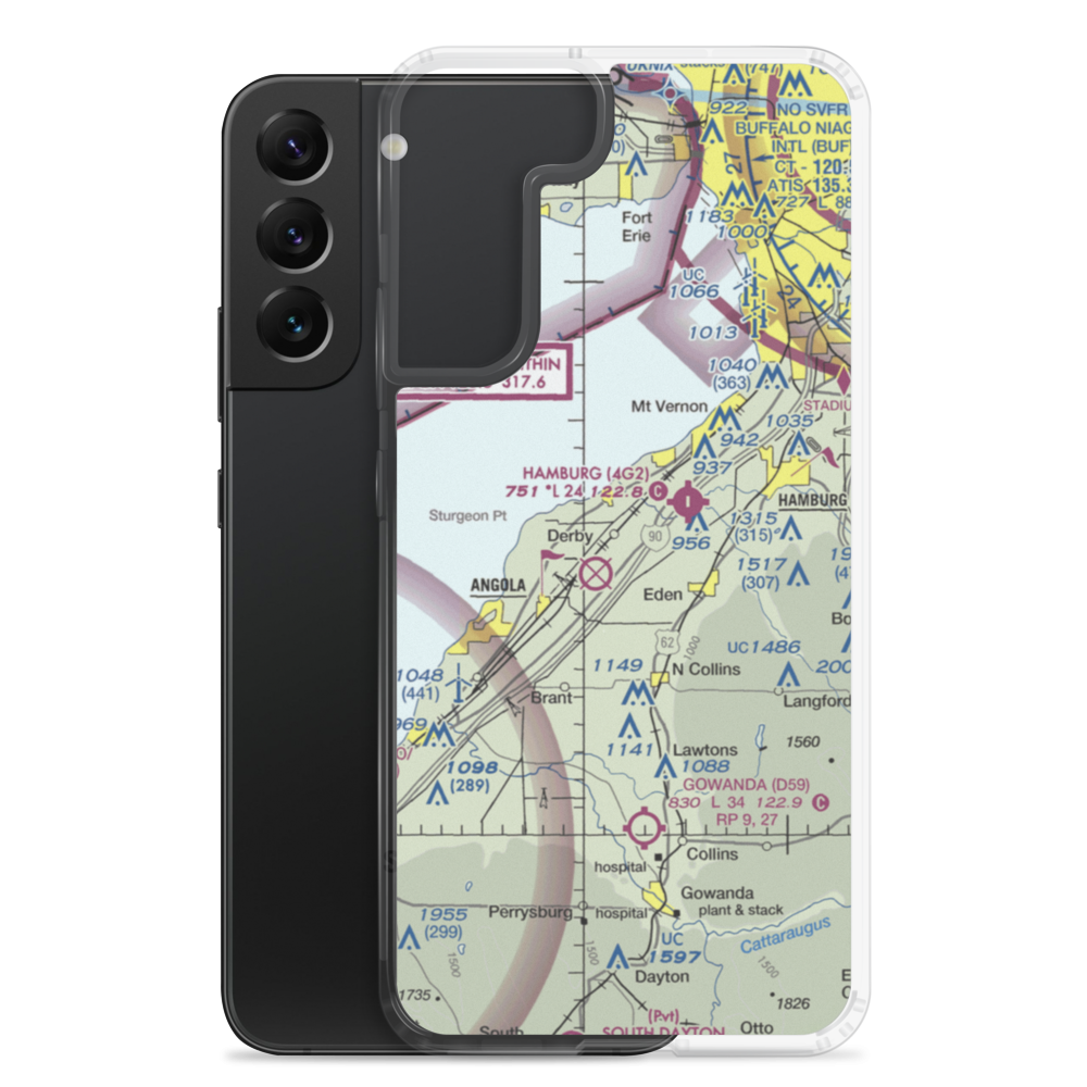 Evans Airways Airport (4NK3) VFR Sectional Samsung Case Samsung Galaxy S22 Plus model shown