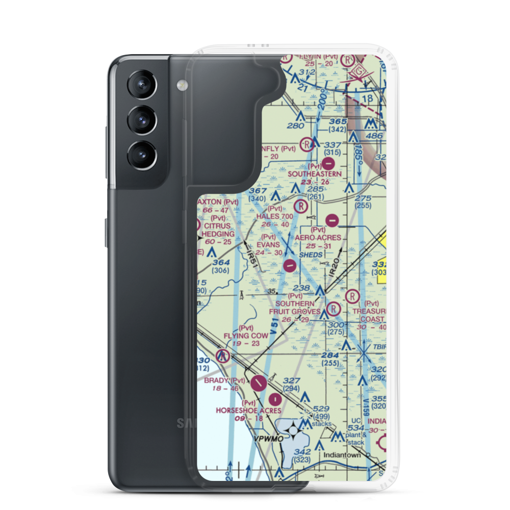 Evans Properties Inc Airport (FL67) VFR Sectional Samsung Case Samsung Galaxy S21 model shown