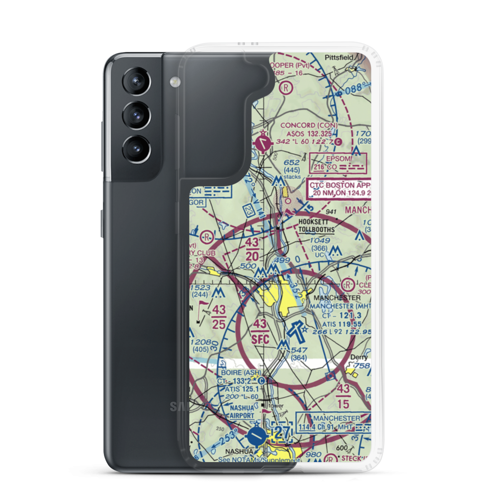 Evans Seaplane Base (NH12) VFR Sectional Samsung Case Samsung Galaxy S21 model shown