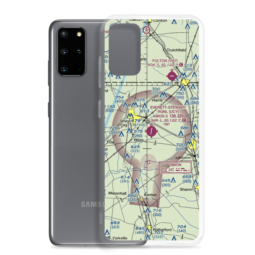 Everett-Stewart Regional Airport (UCY) VFR Sectional Samsung Case Samsung Galaxy S20 Plus model shown