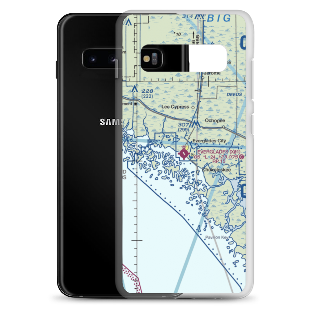 Everglades Airpark (X01) VFR Sectional Samsung Case Samsung Galaxy S10+ model shown