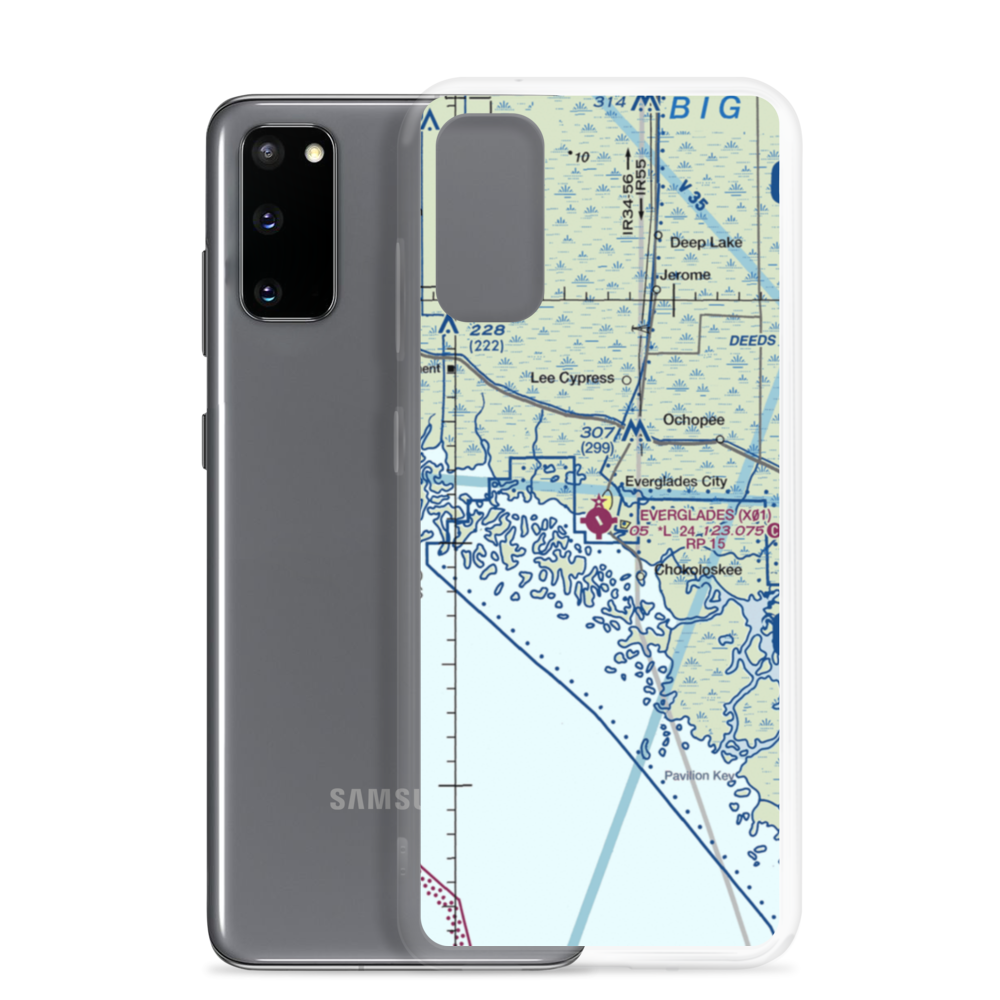 Everglades Airpark (X01) VFR Sectional Samsung Case Samsung Galaxy S20 model shown