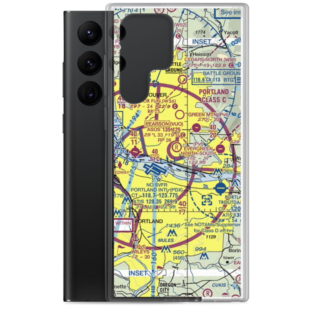 Evergreen Field (59S) VFR Sectional Samsung Case Samsung Galaxy S22 Ultra model shown