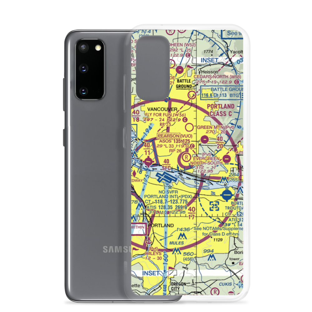 Evergreen Field (59S) VFR Sectional Samsung Case Samsung Galaxy S20 model shown