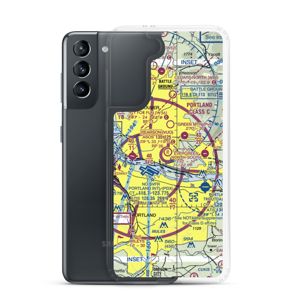 Evergreen North-South Airpark (WA81) VFR Sectional Samsung Case Samsung Galaxy S21 model shown