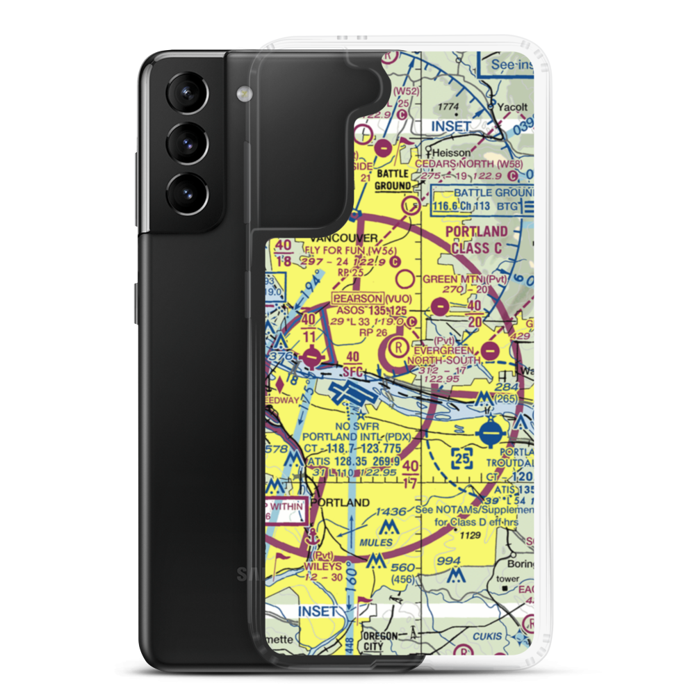 Evergreen North-South Airpark (WA81) VFR Sectional Samsung Case Samsung Galaxy S21 Plus model shown