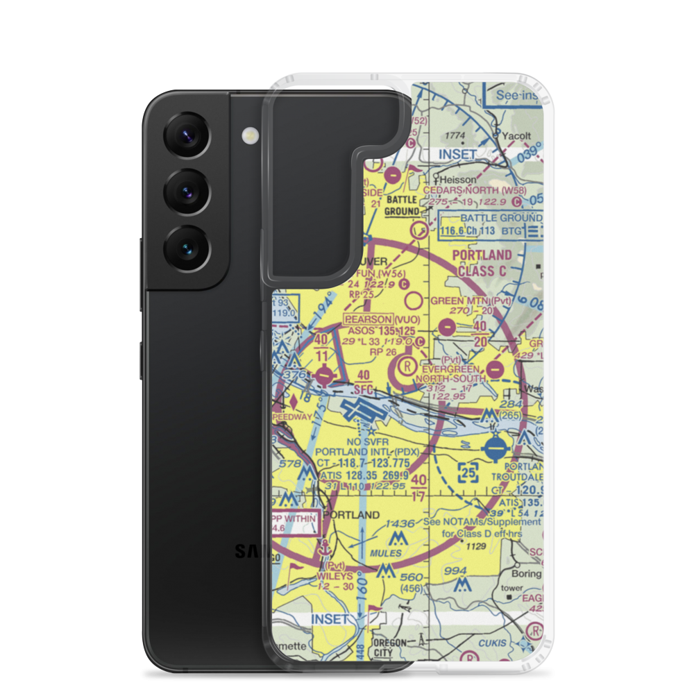 Evergreen North-South Airpark (WA81) VFR Sectional Samsung Case Samsung Galaxy S22 model shown