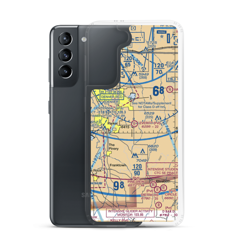 Everitt Airport (1CO8) VFR Sectional Samsung Case Samsung Galaxy S21 model shown