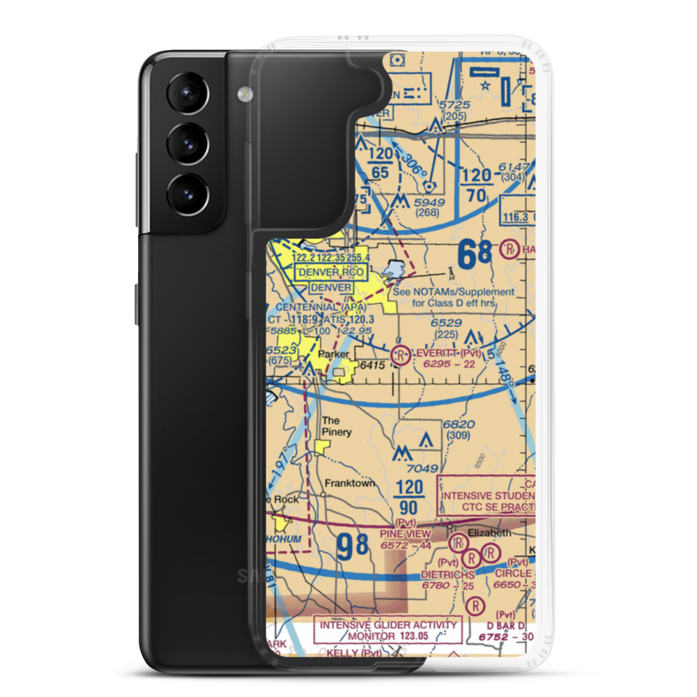 Everitt Airport (1CO8) VFR Sectional Samsung Case Samsung Galaxy S21 Plus model shown
