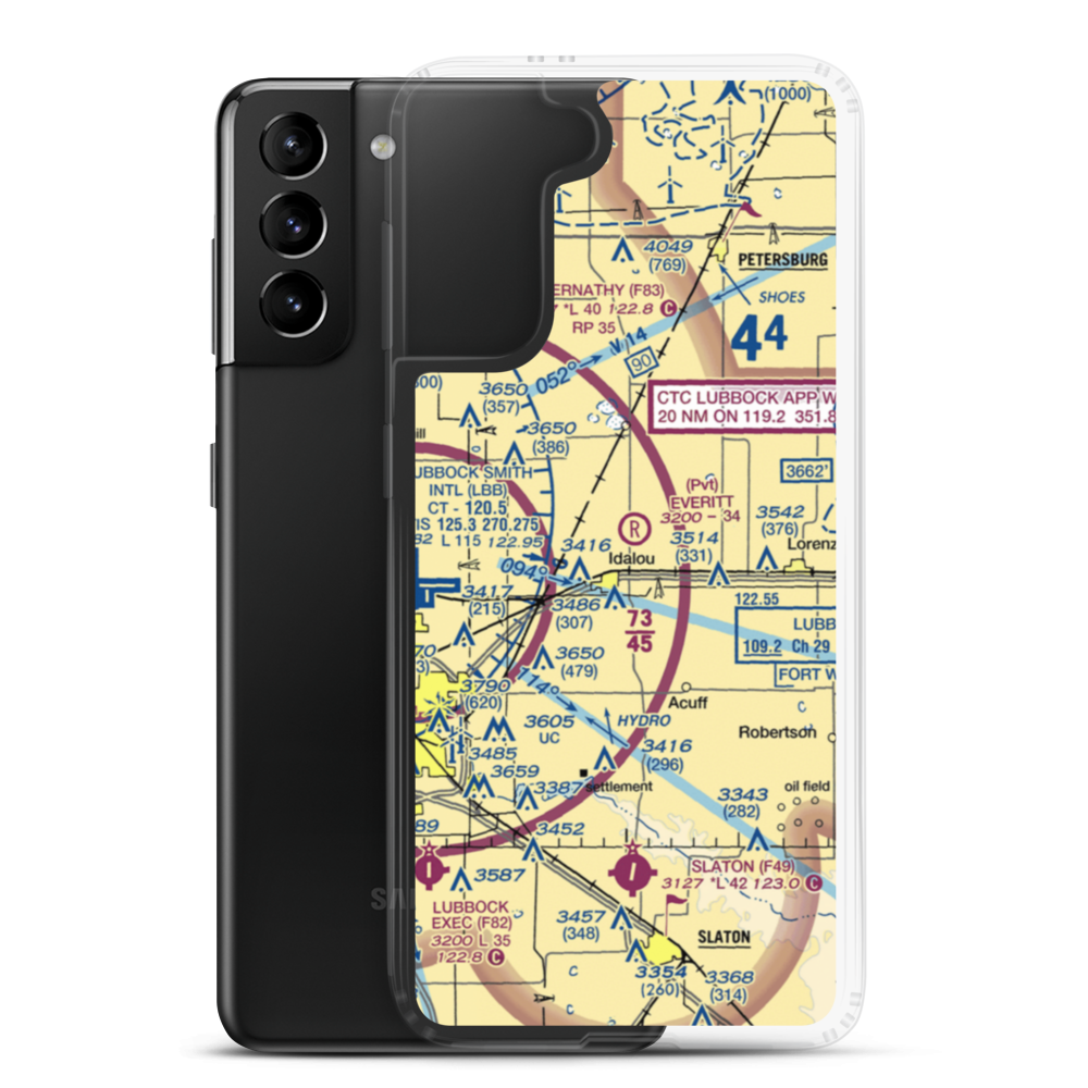 Everitt Airport (2TX6) VFR Sectional Samsung Case Samsung Galaxy S21 Plus model shown