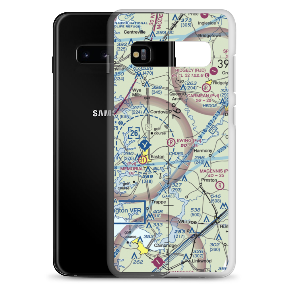Ewing Airport (MD28) VFR Sectional Samsung Case Samsung Galaxy S10+ model shown